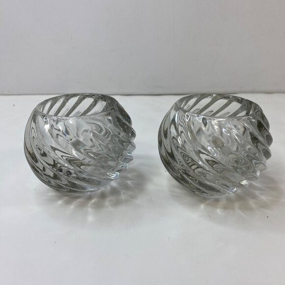 Partylite Illusions Set 2 Clear Glass Tea Light Votive Candle - Picture 1 of 6